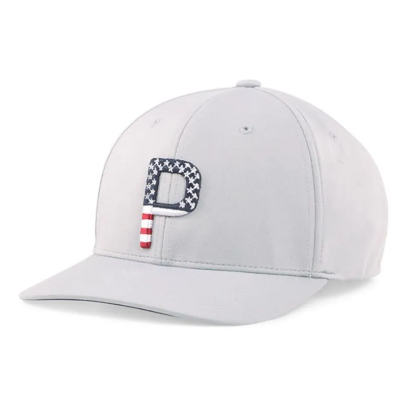 PUMA Pars & Stripes P Classic Hat 'Grey White Red Navy Black' 023824 sold by KicksCrew