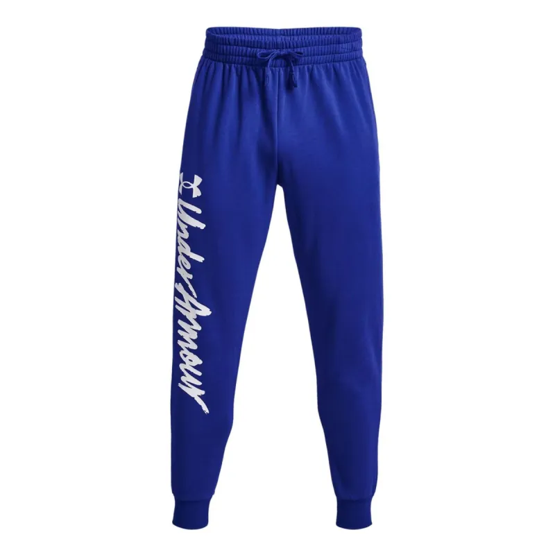Under Armour Rival Fleece Graphic Pants 'Blue' 1379776-400 sold by KicksCrew