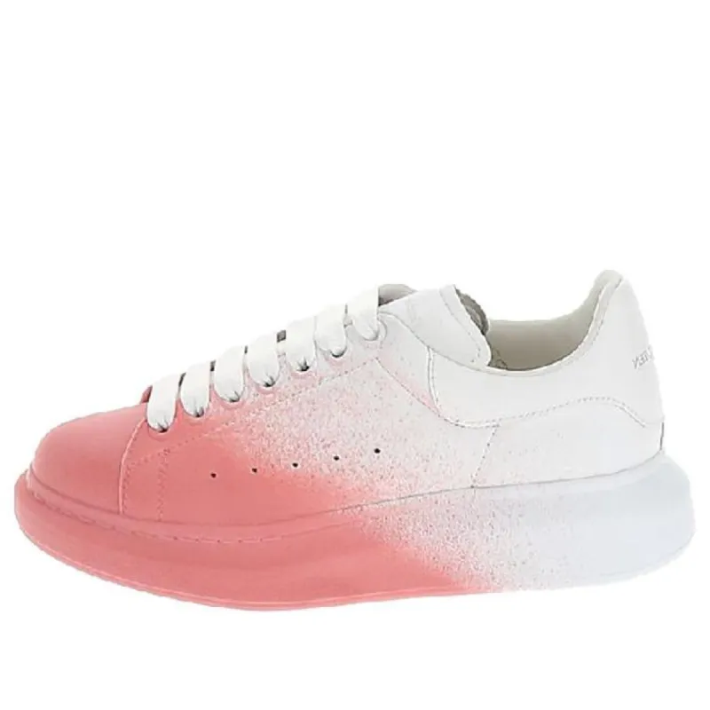 (WMNS) Alexander McQueen Oversized Sneaker 'White Pink Velvet Spray' 586388WHWM19307 sold by KicksCrew
