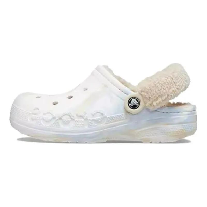 (WMNS) Crocs Baya Lined Fuzz Strap Marbled Clog 'White Multi' 209241 sold by KicksCrew
