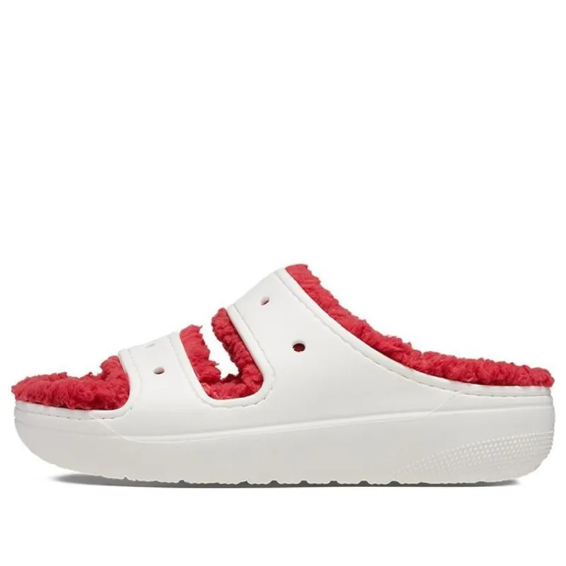 (WMNS) Crocs Classic Cozzzy Holiday Sweater Sandal 'White Red' 209227-90H sold by KicksCrew