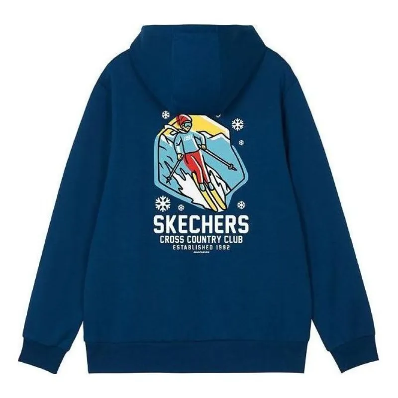 Skechers Cartoon Graphic Drawstring Hoodie 'Navy Black White Grey' L422U239 sold by KicksCrew