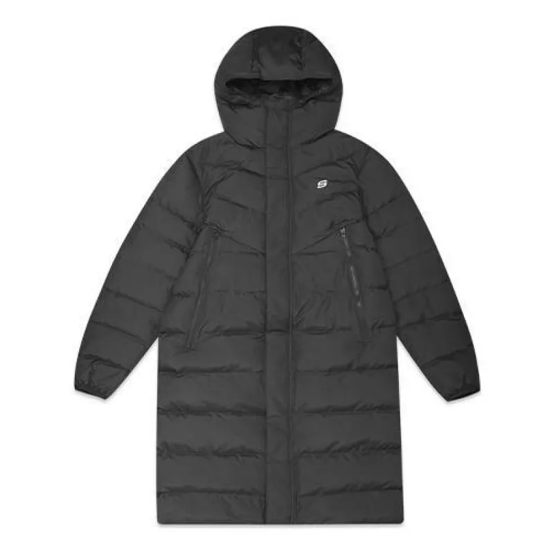 Skechers Medium-Length Woven Down Jacket 'Black' L419M090 sold by KicksCrew
