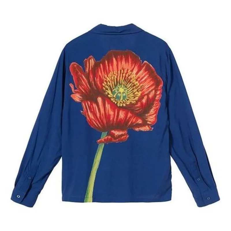Stussy Big Poppy Ls Shirt 'Blue' 1110145 made by Stussy