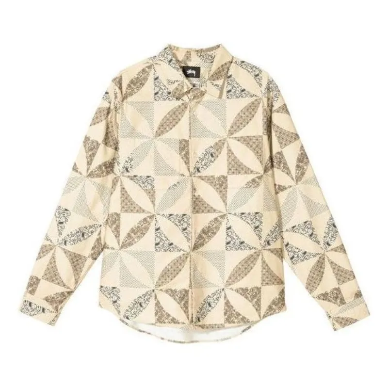 Stussy Quilt Pattern Shirt 'Sand' 1110133 sold by KicksCrew