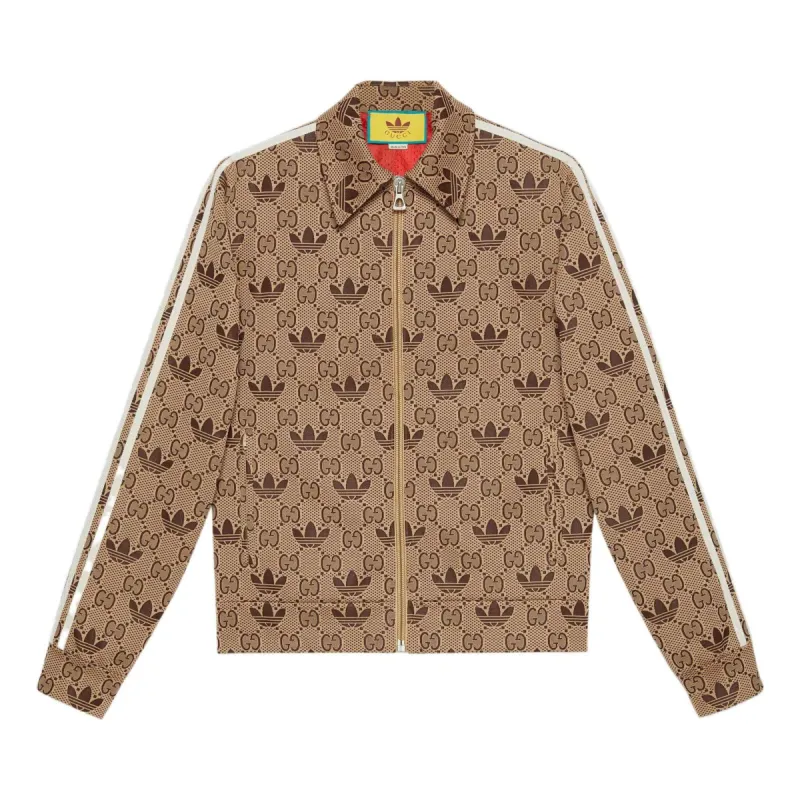 Gucci x adidas GG Trefoil Zip Jacket 'Beige Ebony' 722998-XJE1O-9742 sold by KicksCrew