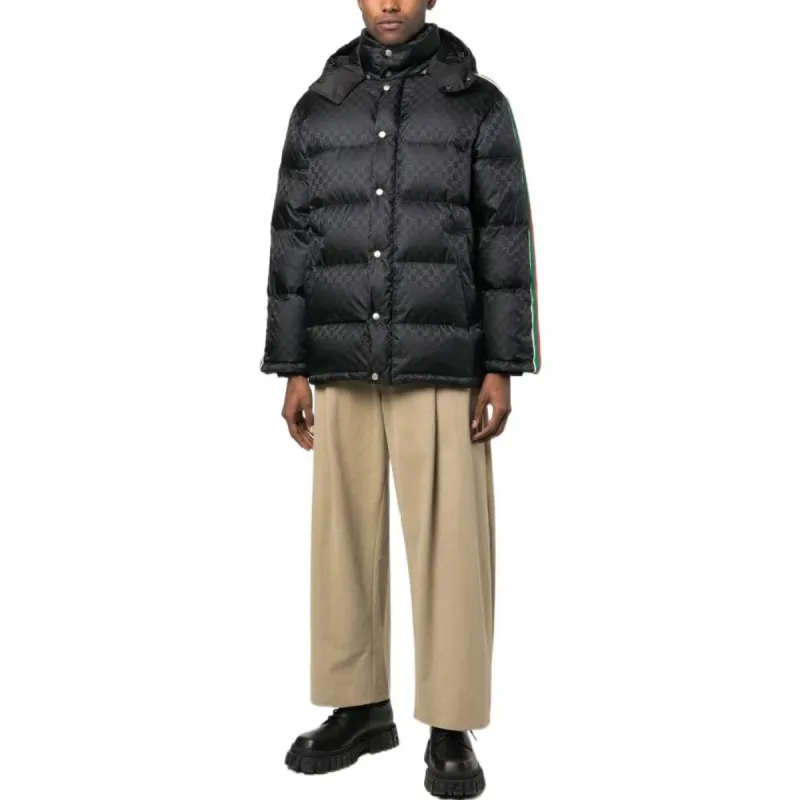 Gucci GG Nylon Jacquard Jacket With Web 'Black' 715519-Z8A50-1043