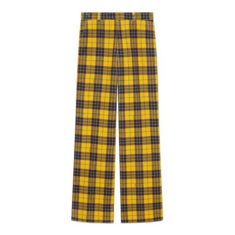 Gucci Straight-Leg Checked Tartan Cotton Pant 'Yellow Blue' 714622-ZAKSH-7088 sold by KicksCrew