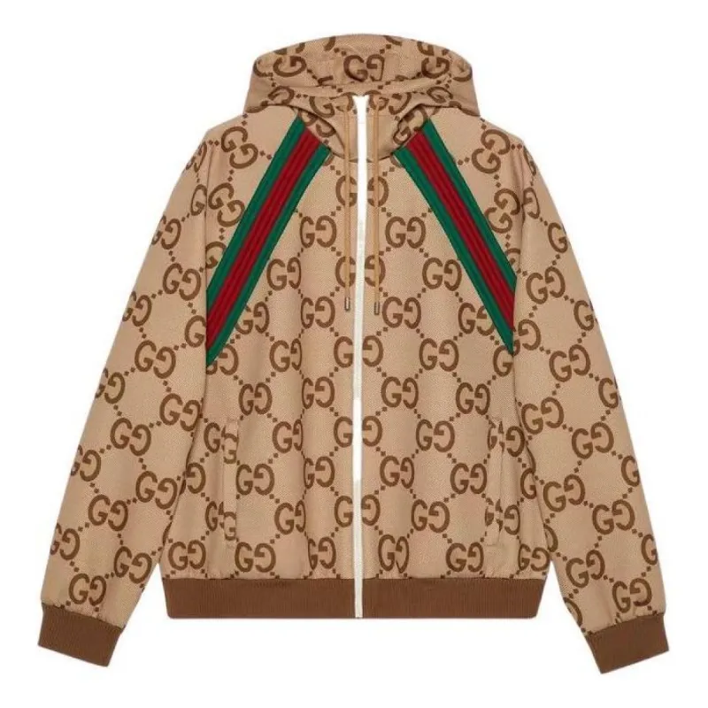 Gucci Jumbo GG Zip Jacket With Web 'Beige Ebony' 713974-XJETI-2270 sold by KicksCrew
