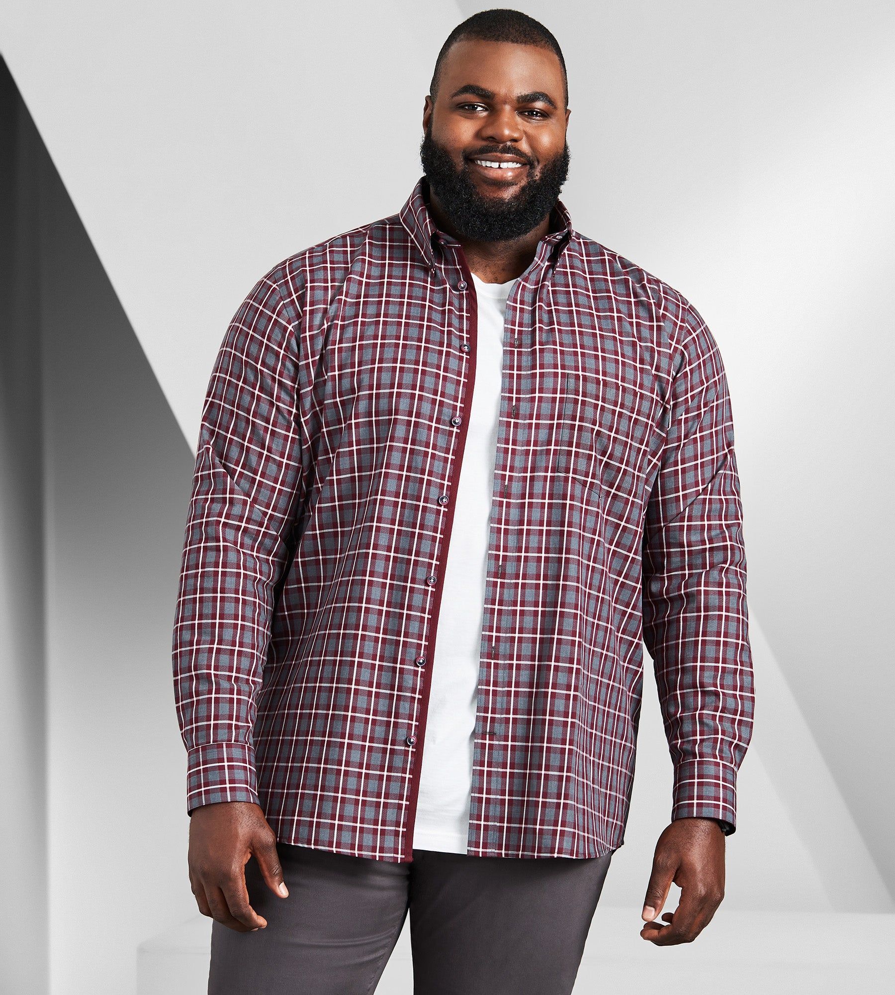 Easy Care Plaid Long Sleeve Sport Shirt sold by George Richards