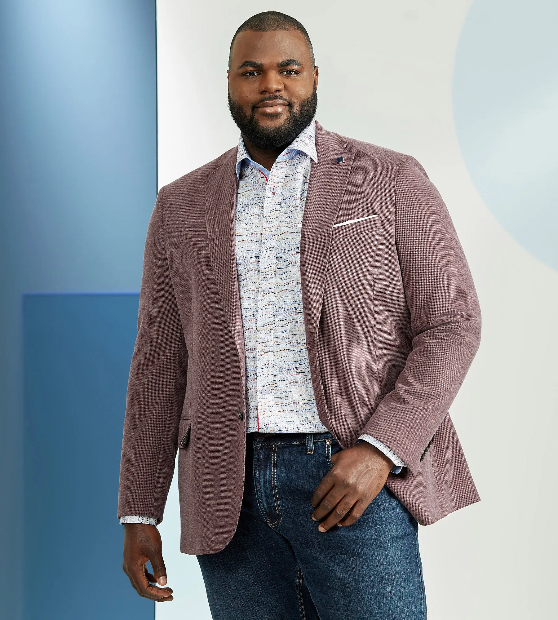 Modern Fit Solid Knit Sport Jacket sold by George Richards