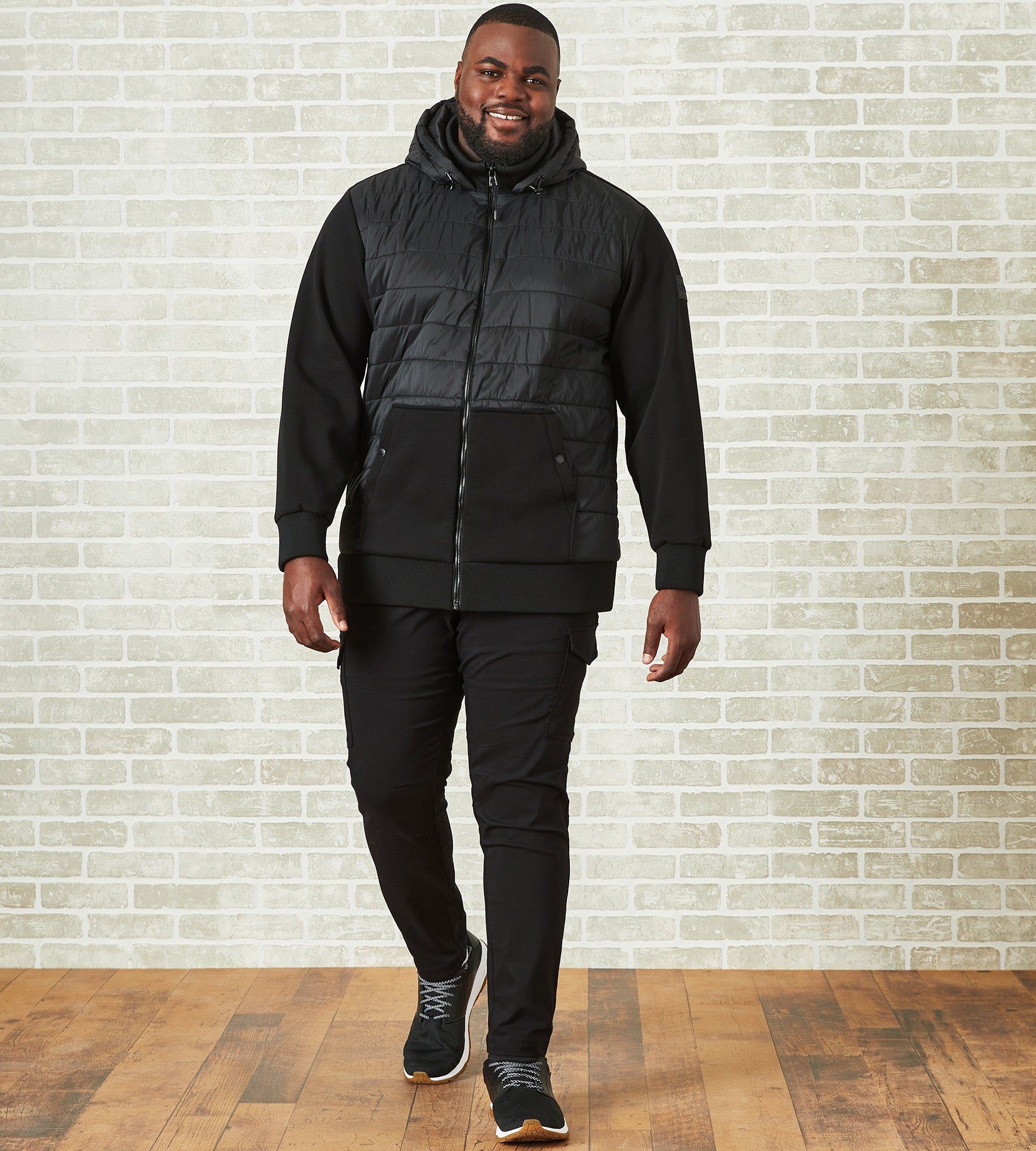 Hooded Hybrid Sweater Jacket sold by George Richards product image thumbnail 5