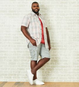 Plaid Short Sleeve Sport Shirt sold by George Richards