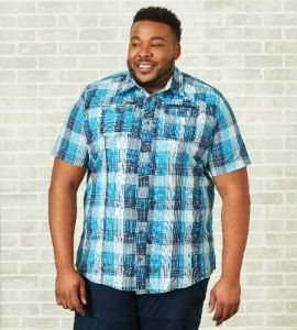Plaid Short Sleeve Sport Shirt sold by George Richards