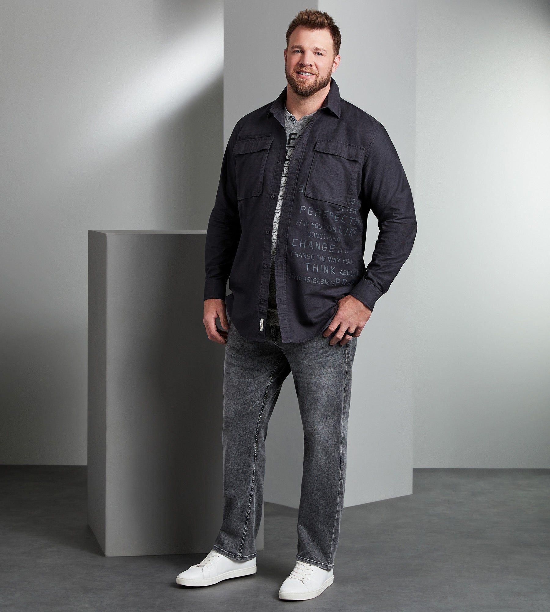 Graphic Print Long Sleeve Sport Shirt sold by George Richards product image thumbnail 4