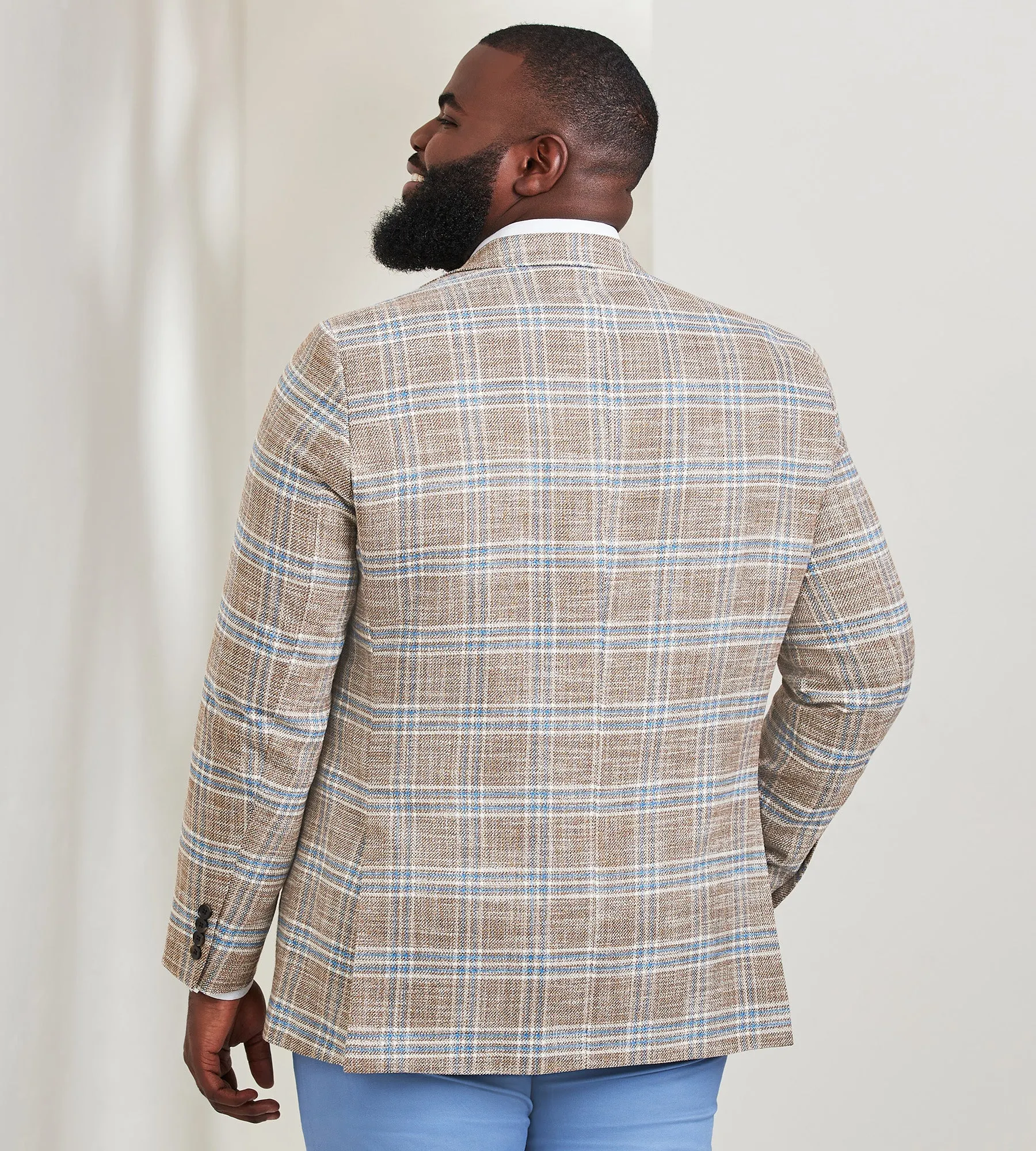 Modern Fit Plaid Woven Sport Jacket sold by George Richards product image thumbnail 4