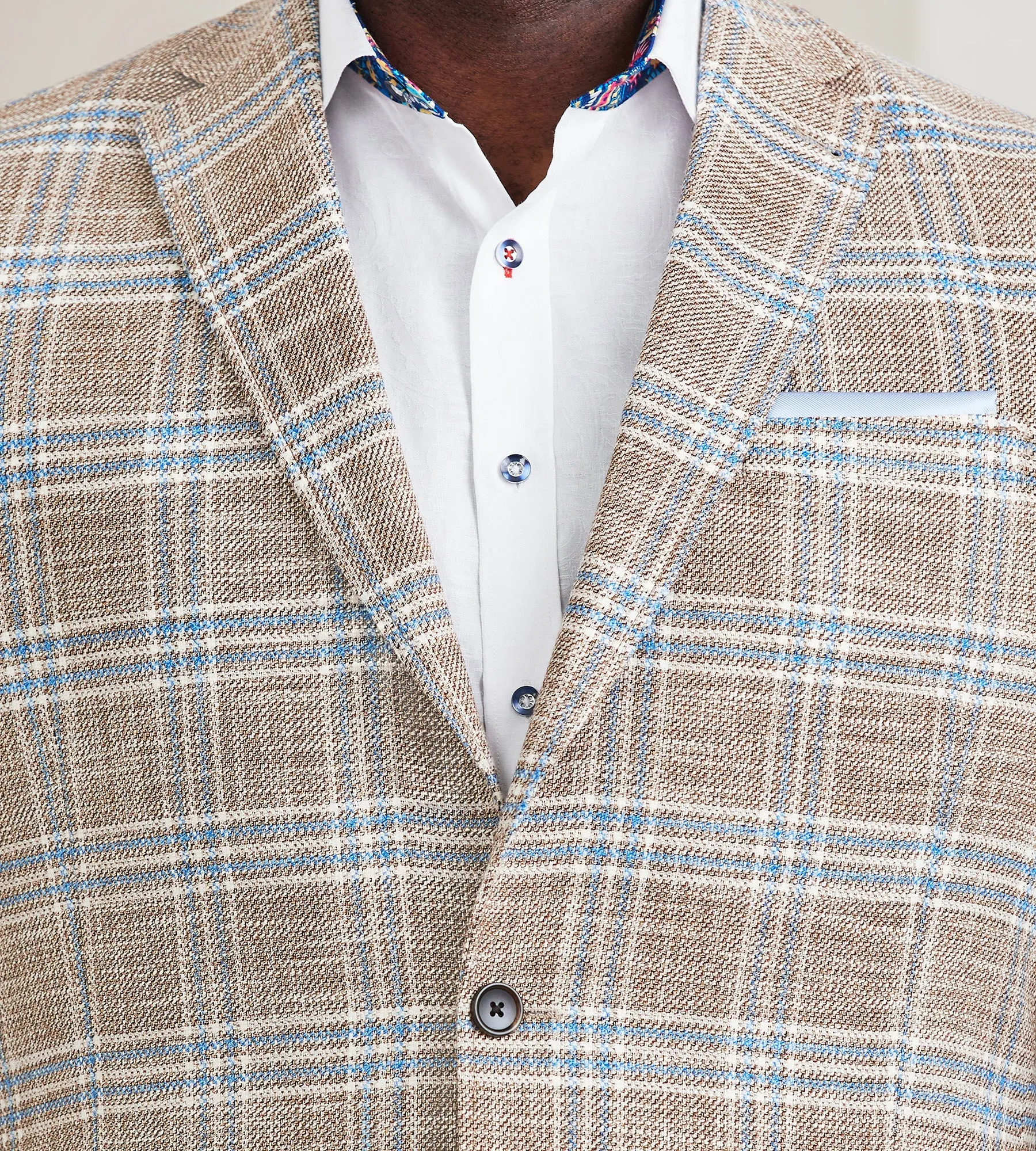 Modern Fit Plaid Woven Sport Jacket sold by George Richards product image thumbnail 2