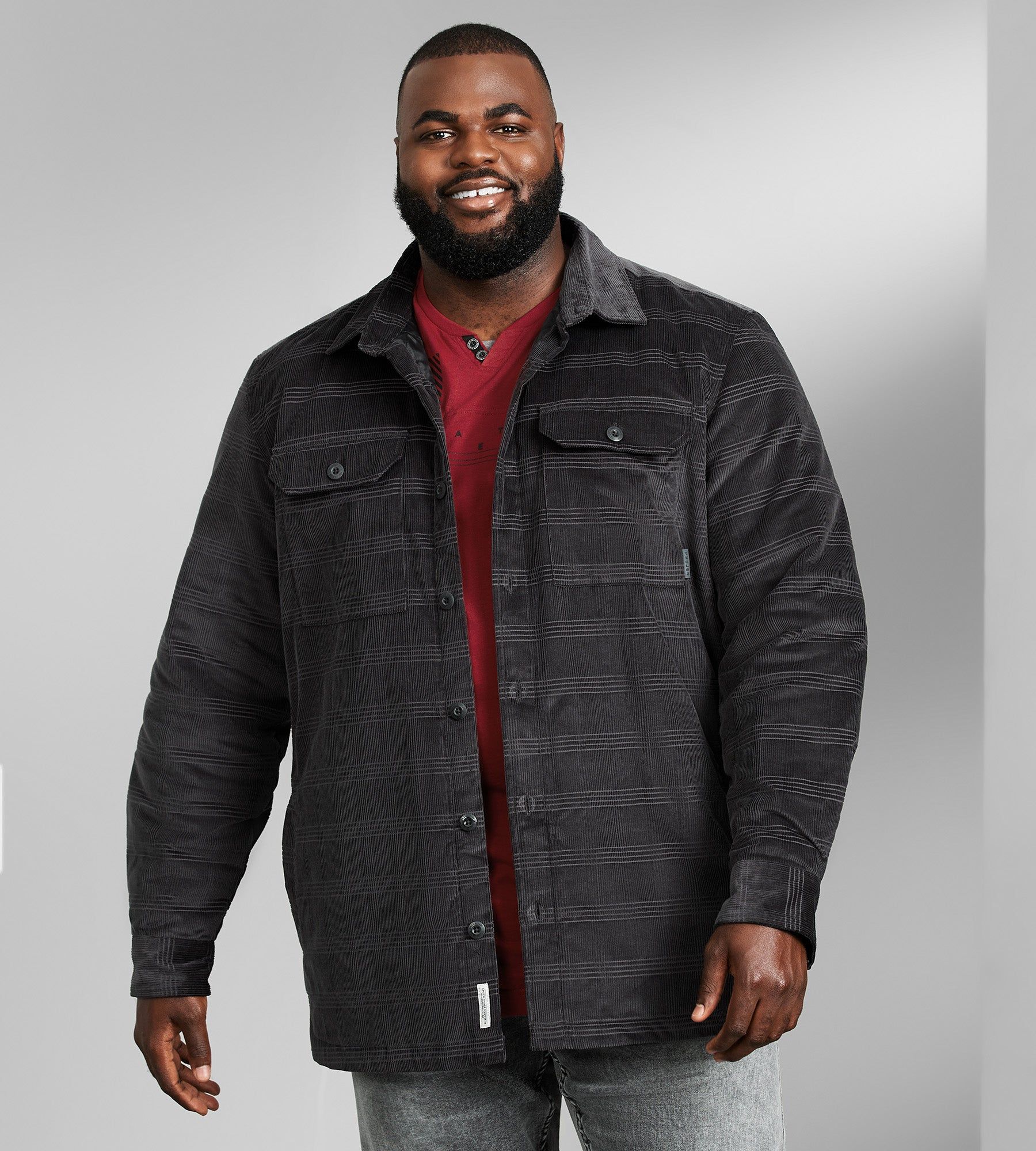 Corduroy Shacket sold by George Richards