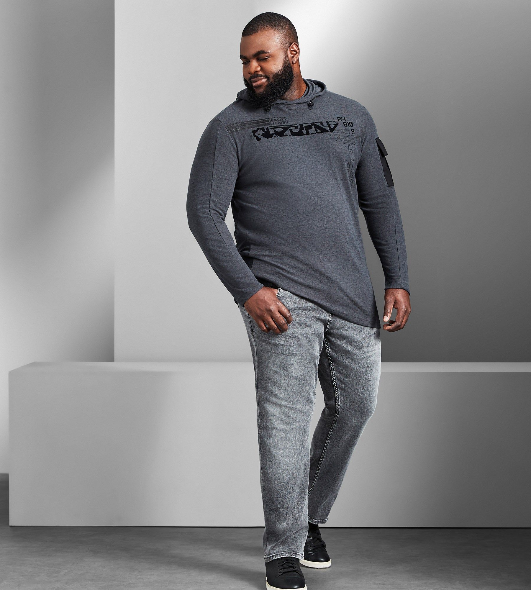 Long Sleeve Hooded Graphic Tee sold by George Richards product image thumbnail 2