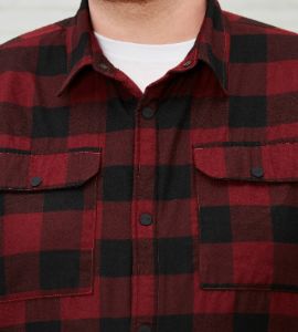 Sherpa-Lined Plaid Shacket sold by George Richards