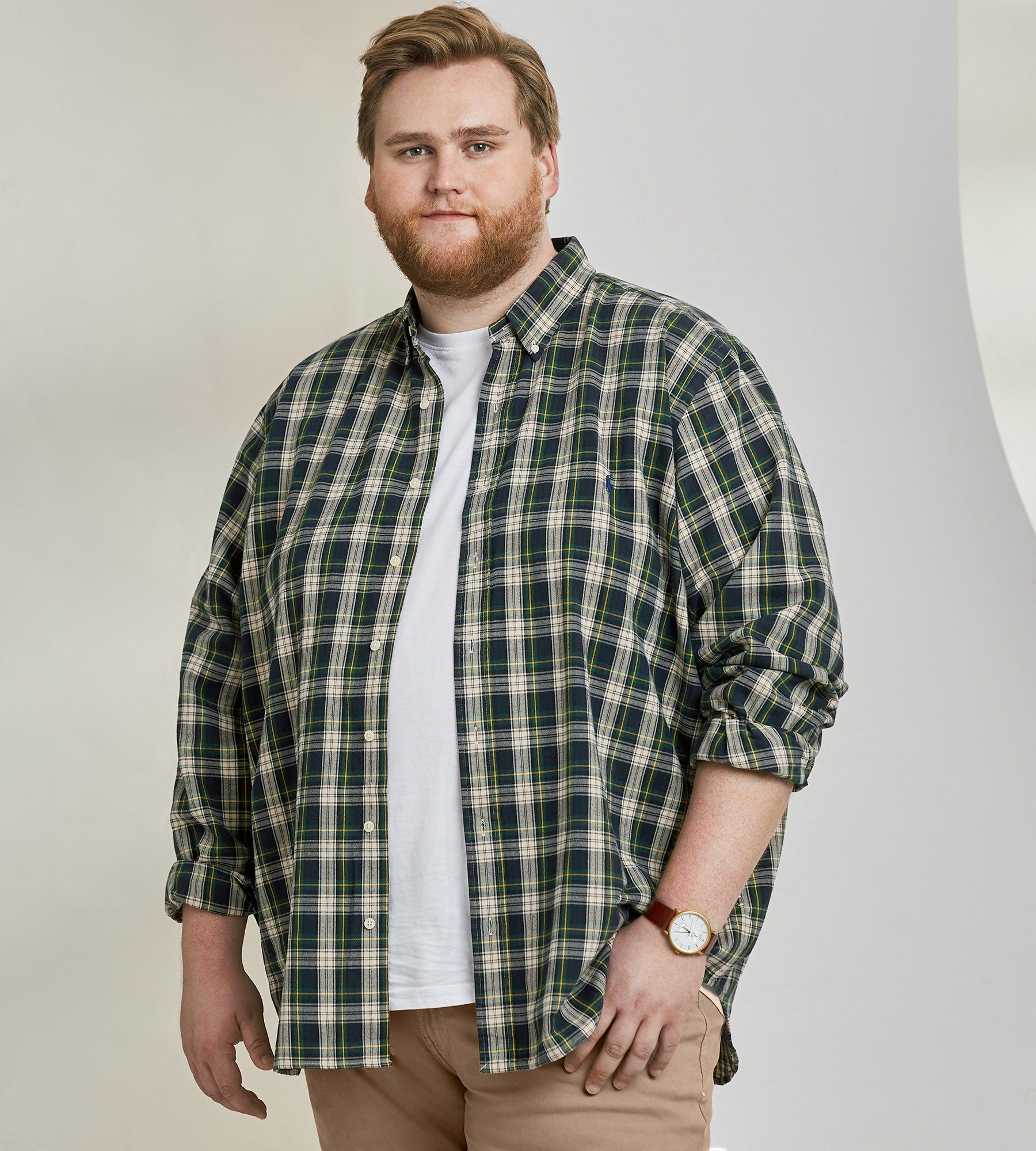Plaid Oxford Long Sleeve Sport Shirt sold by George Richards