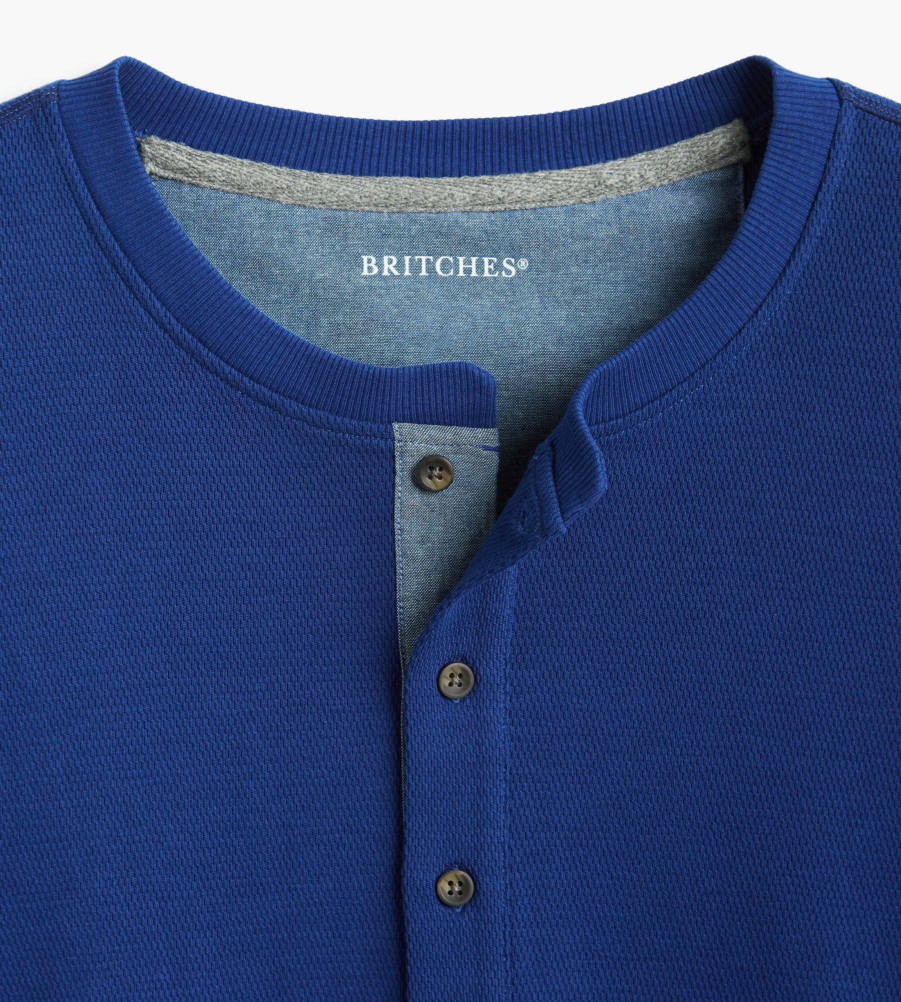 Long Sleeve Waffle Henley sold by George Richards product image thumbnail 19