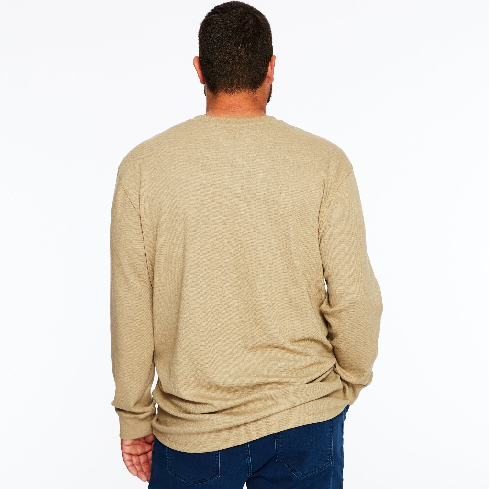 Long Sleeve Waffle Henley sold by George Richards product image thumbnail 8