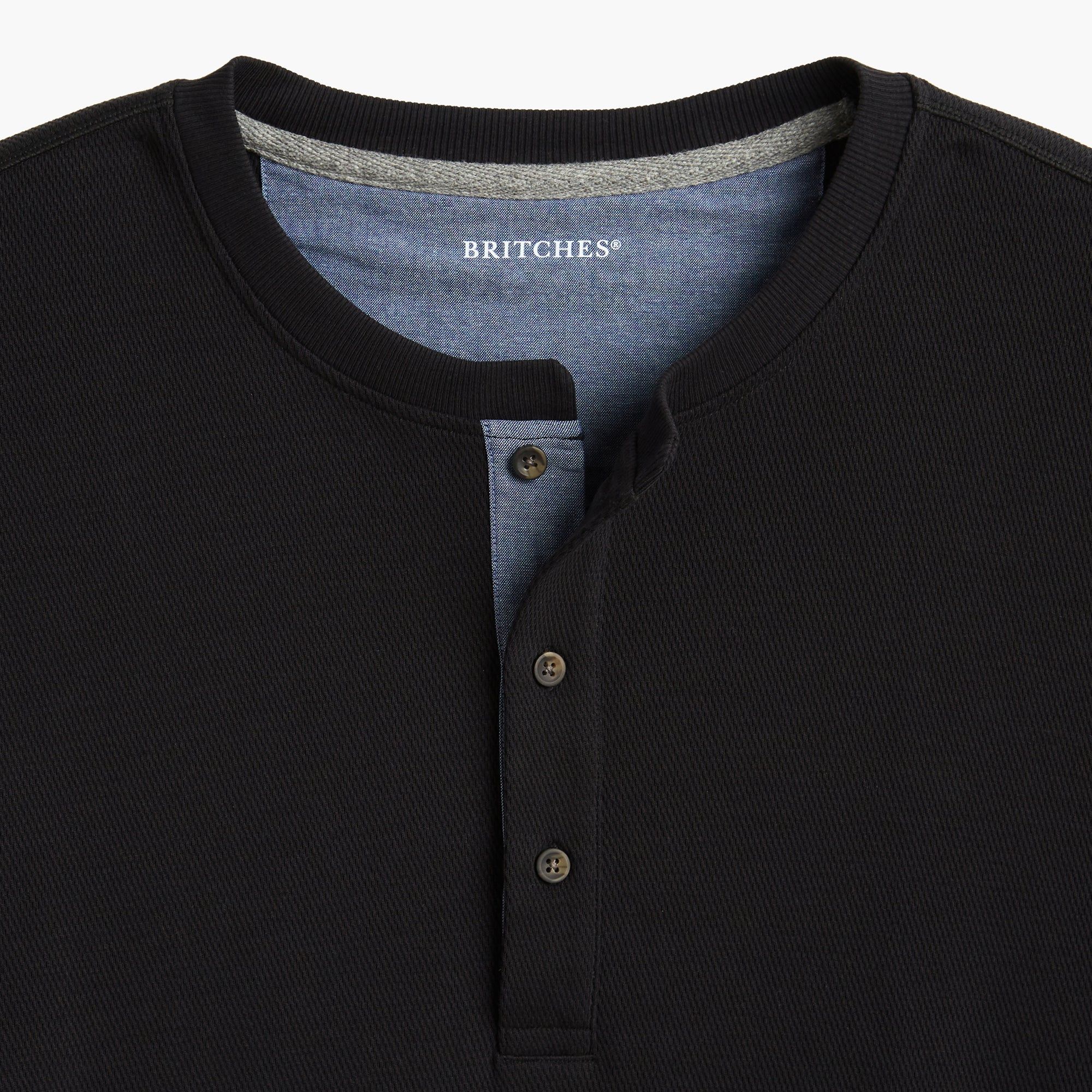 Long Sleeve Waffle Henley sold by George Richards product image thumbnail 2