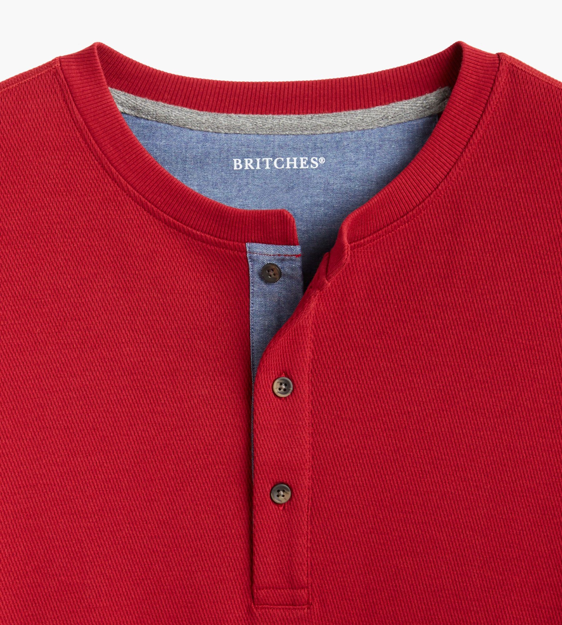 Long Sleeve Waffle Henley sold by George Richards product image thumbnail 10