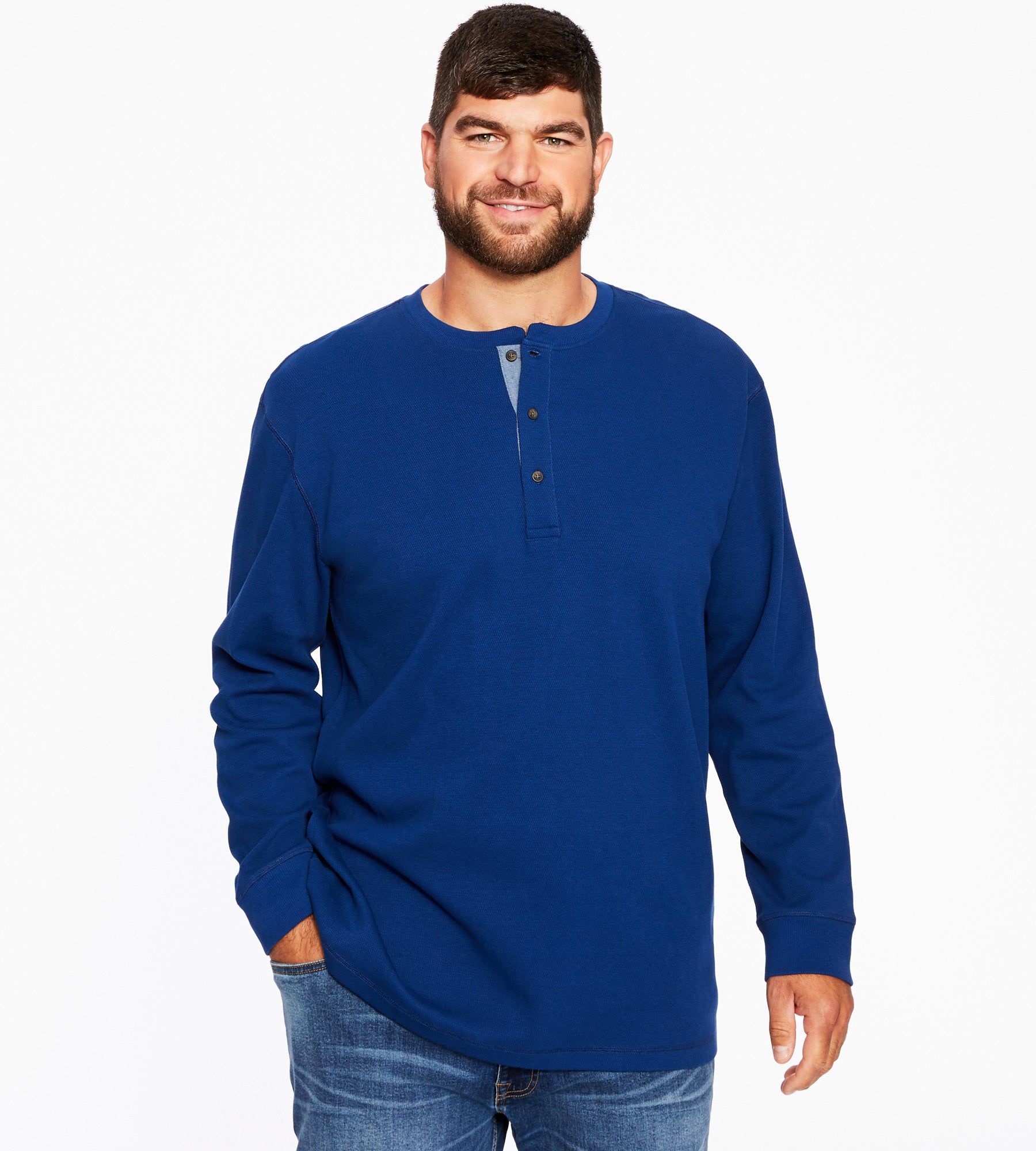 Long Sleeve Waffle Henley sold by George Richards product image thumbnail 18