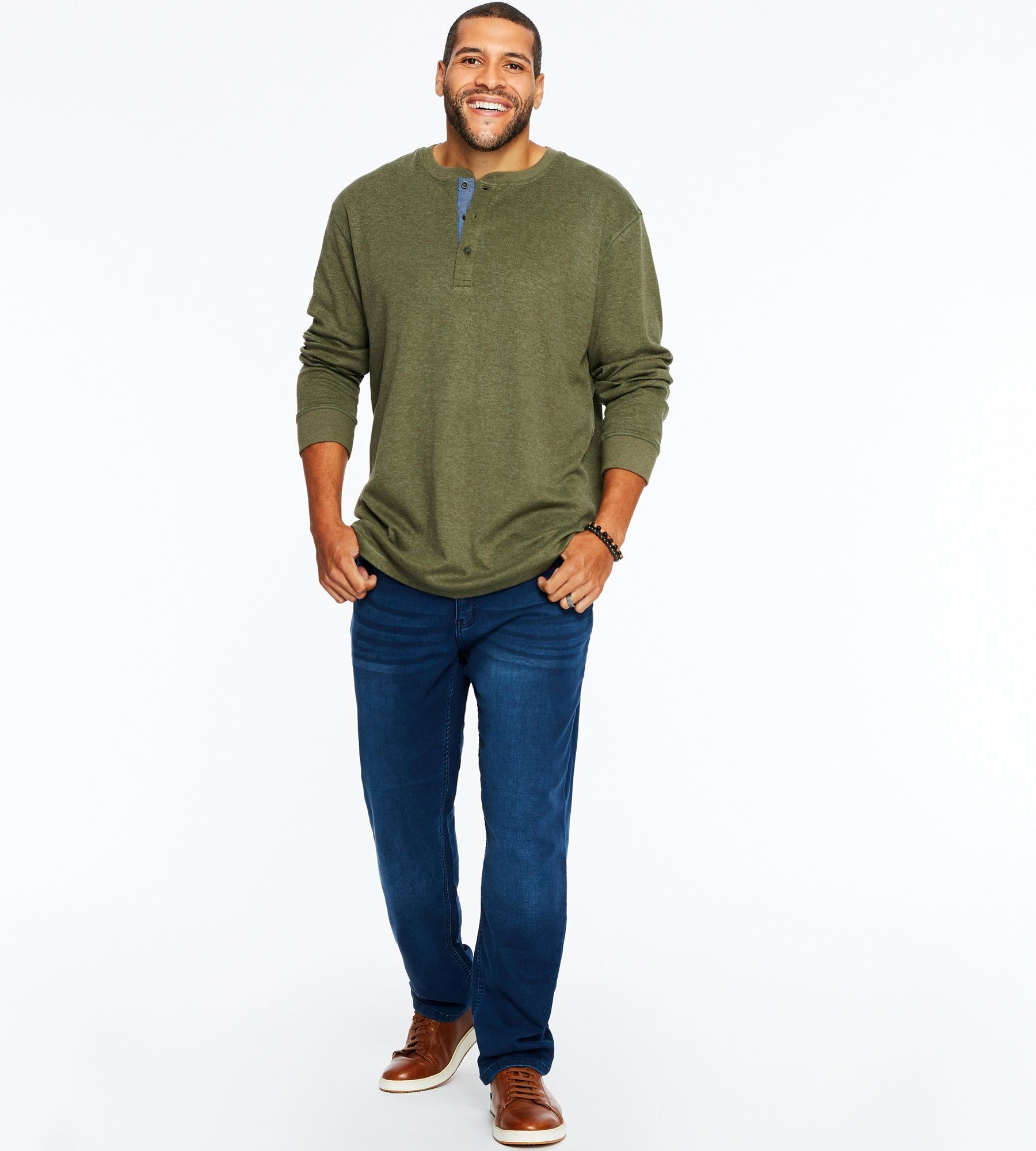 Long Sleeve Waffle Henley sold by George Richards product image thumbnail 17