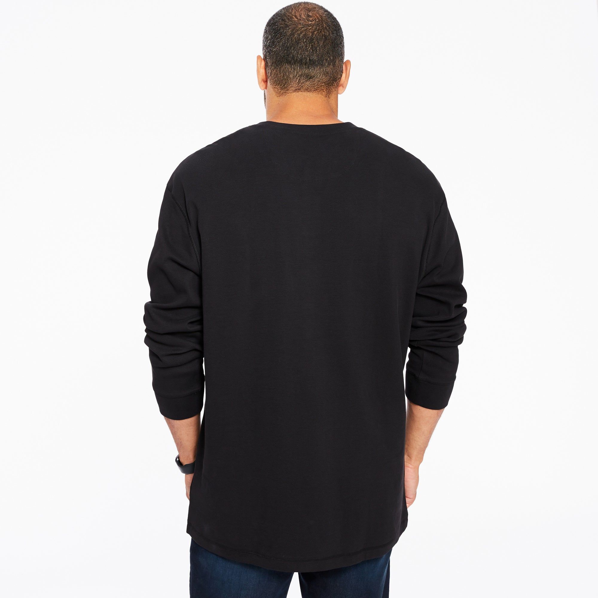 Long Sleeve Waffle Henley sold by George Richards product image thumbnail 4