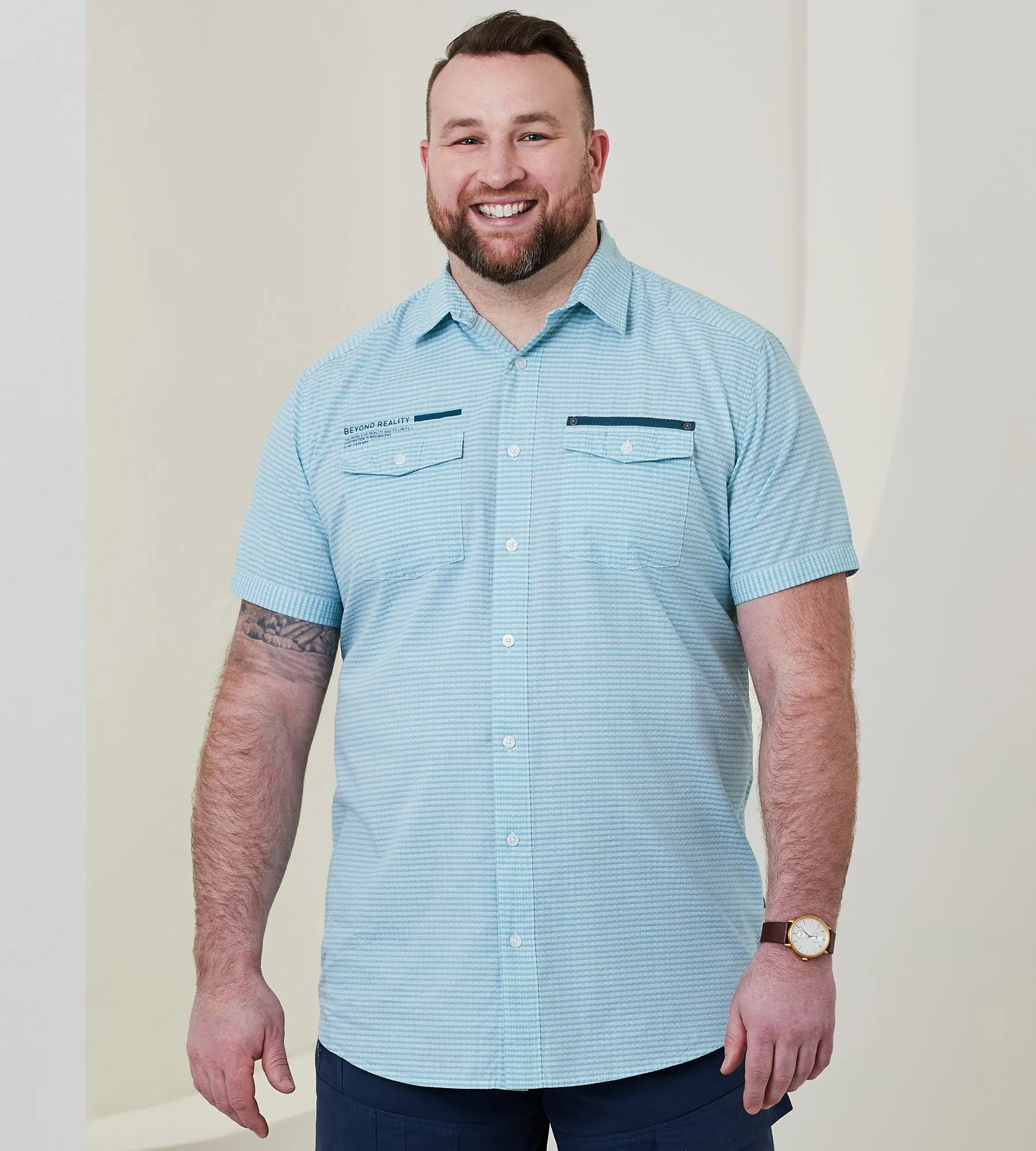 Textured Short Sleeve Sport Shirt sold by George Richards product image thumbnail 4