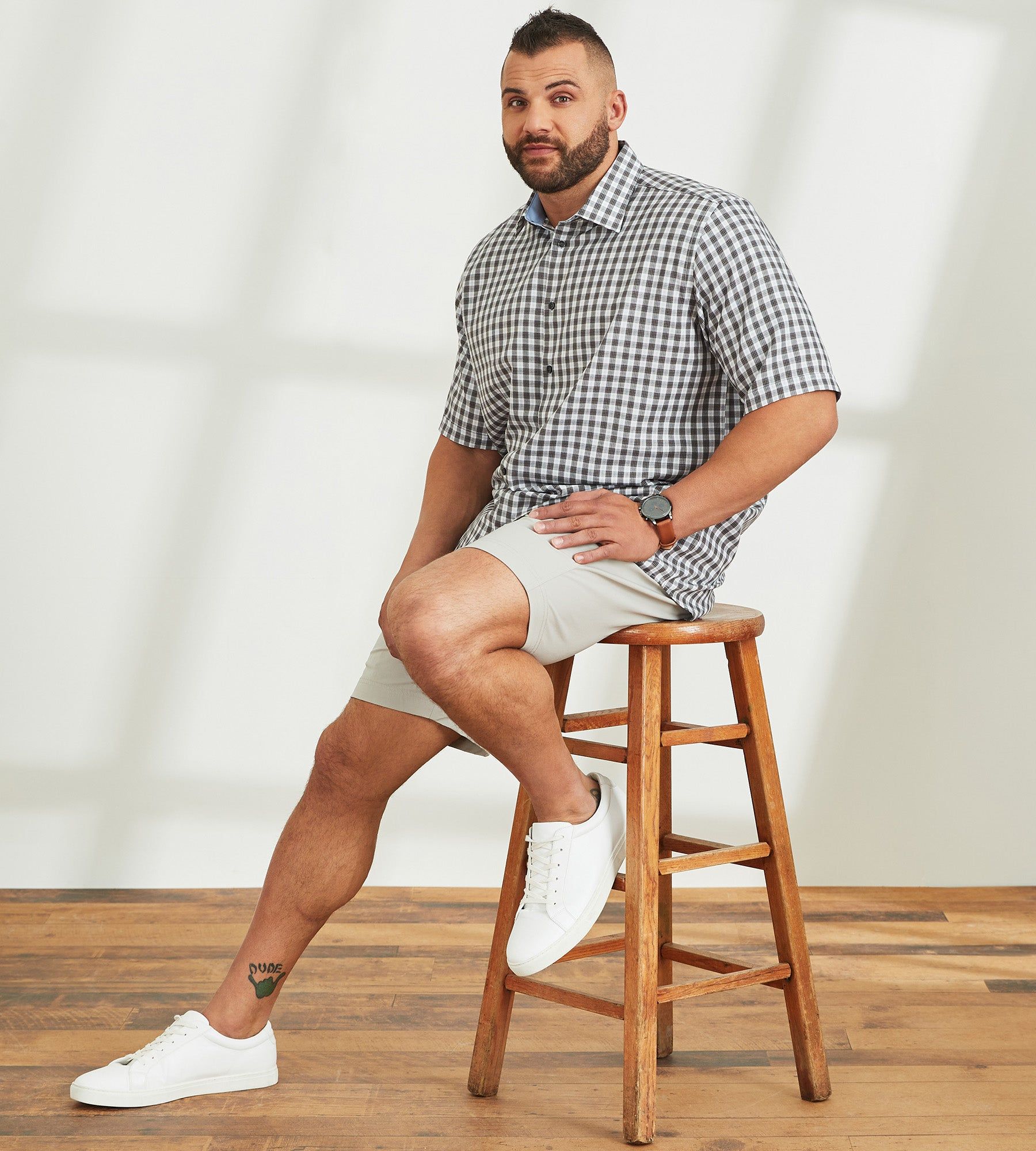 Easy Care Check Short Sleeve Sport Shirt sold by George Richards product image thumbnail 3
