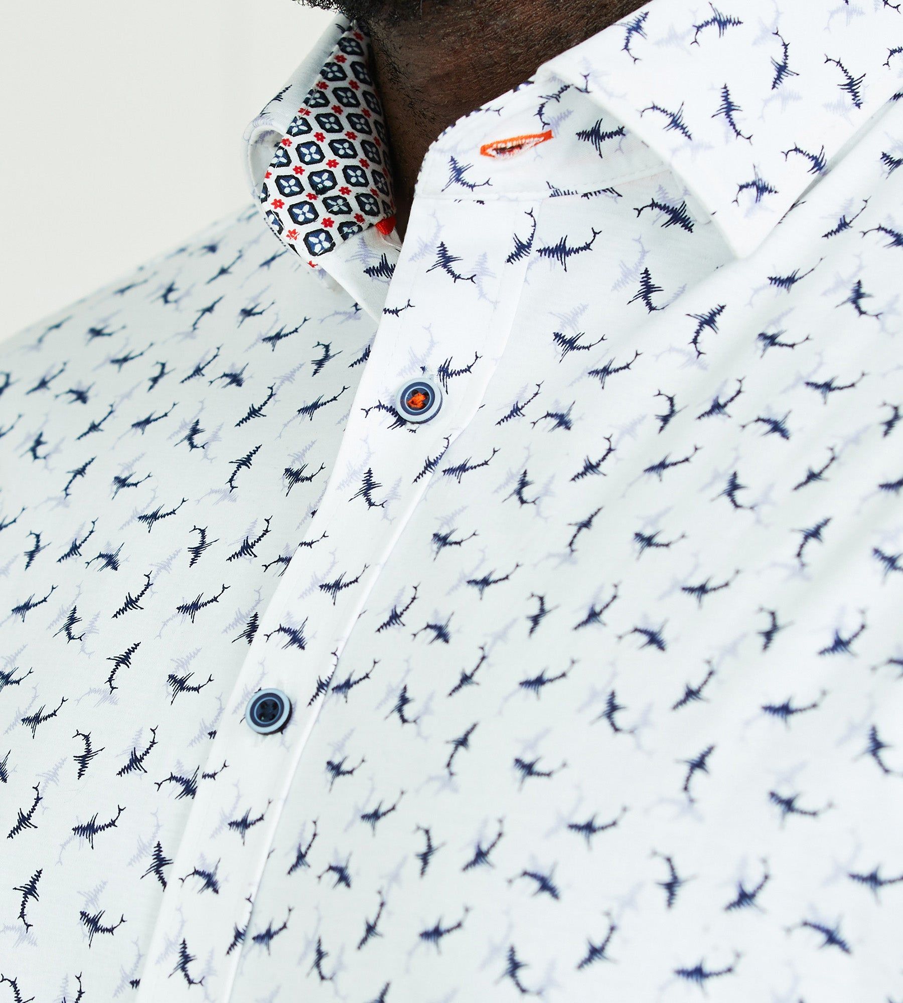 360° Stretch Whale Print Short Sleeve Sport Shirt sold by George Richards product image thumbnail 2