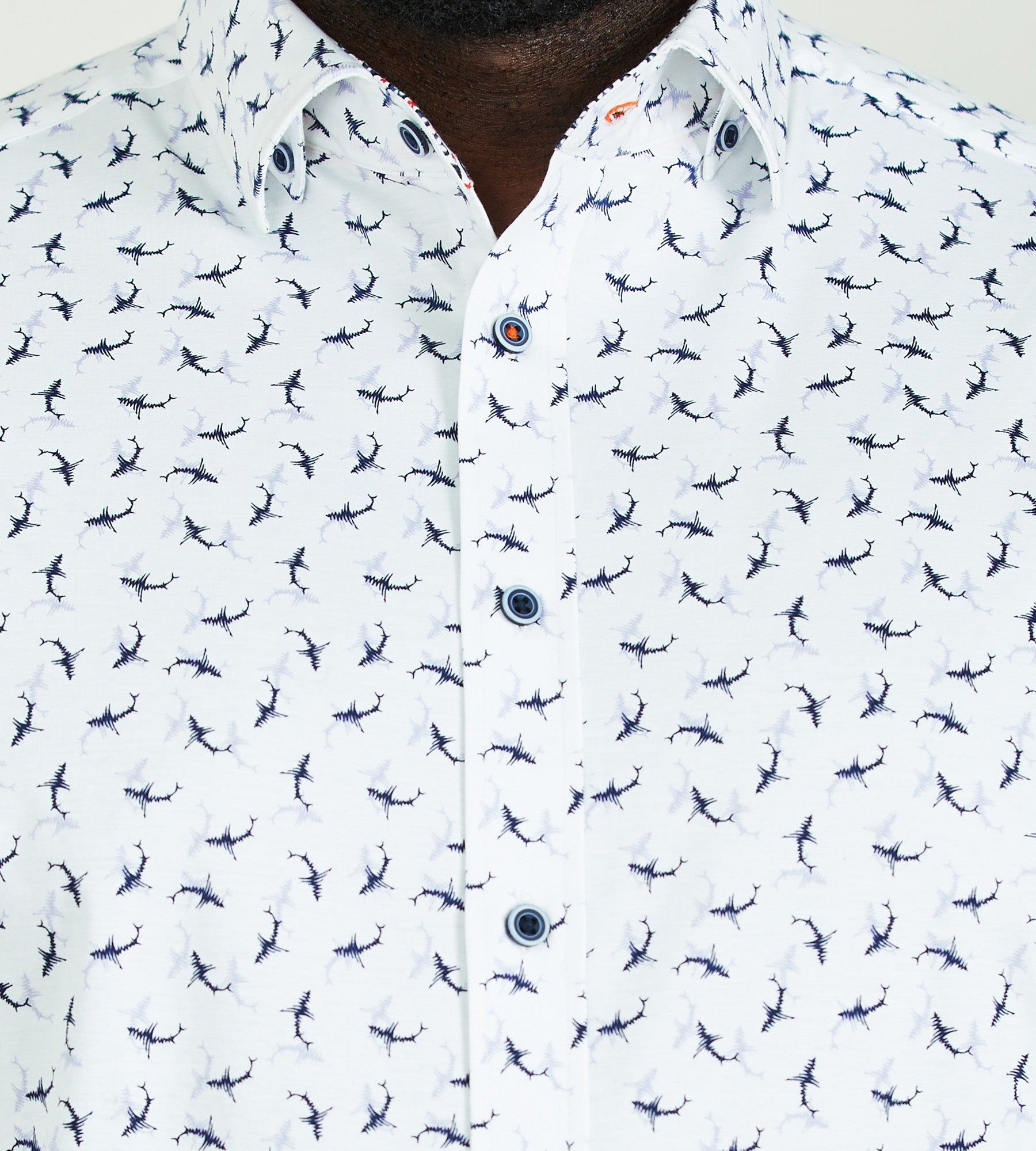 360° Stretch Whale Print Short Sleeve Sport Shirt sold by George Richards product image thumbnail 3