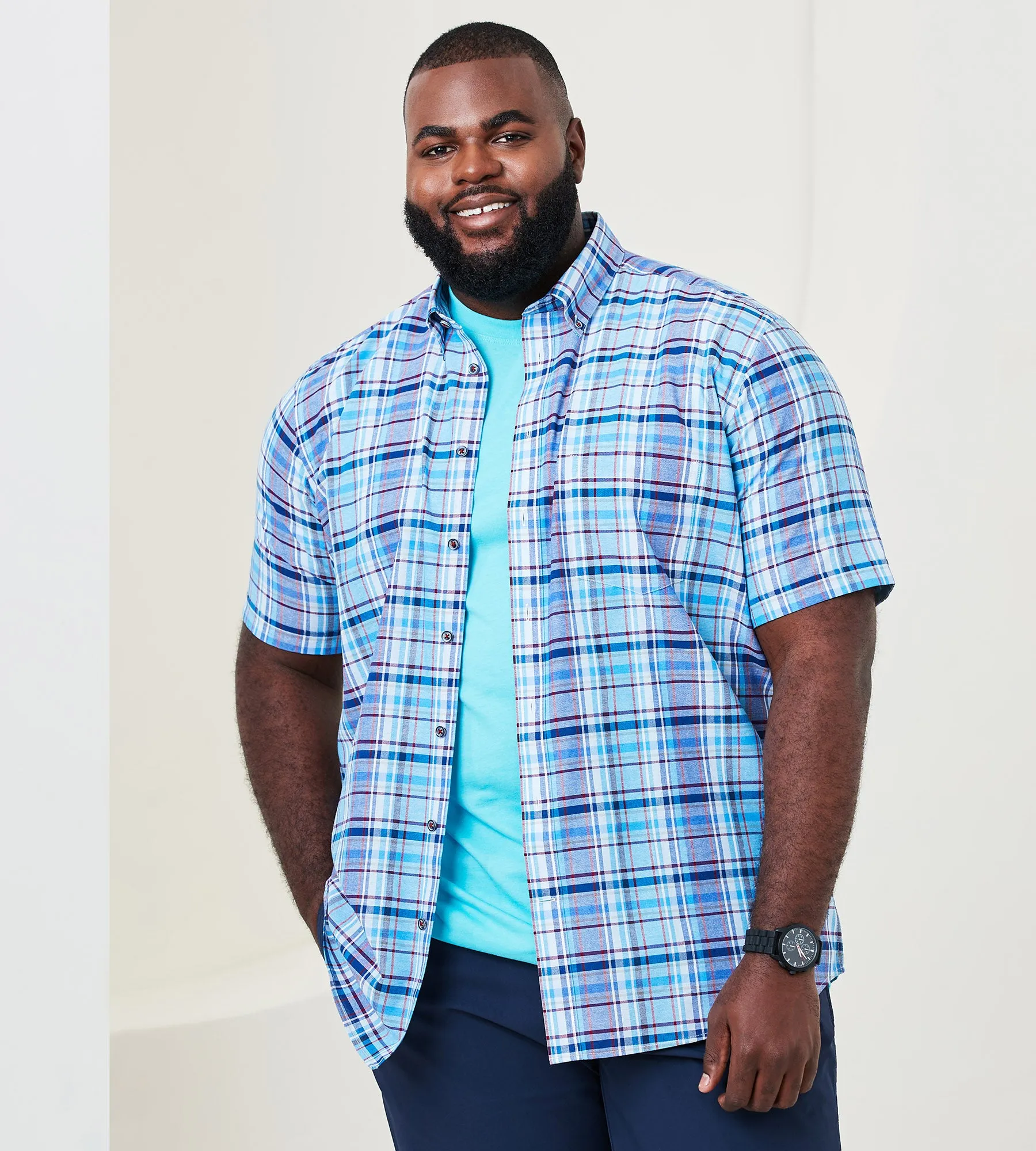Easy Care Plaid Short Sleeve Sport Shirt sold by George Richards