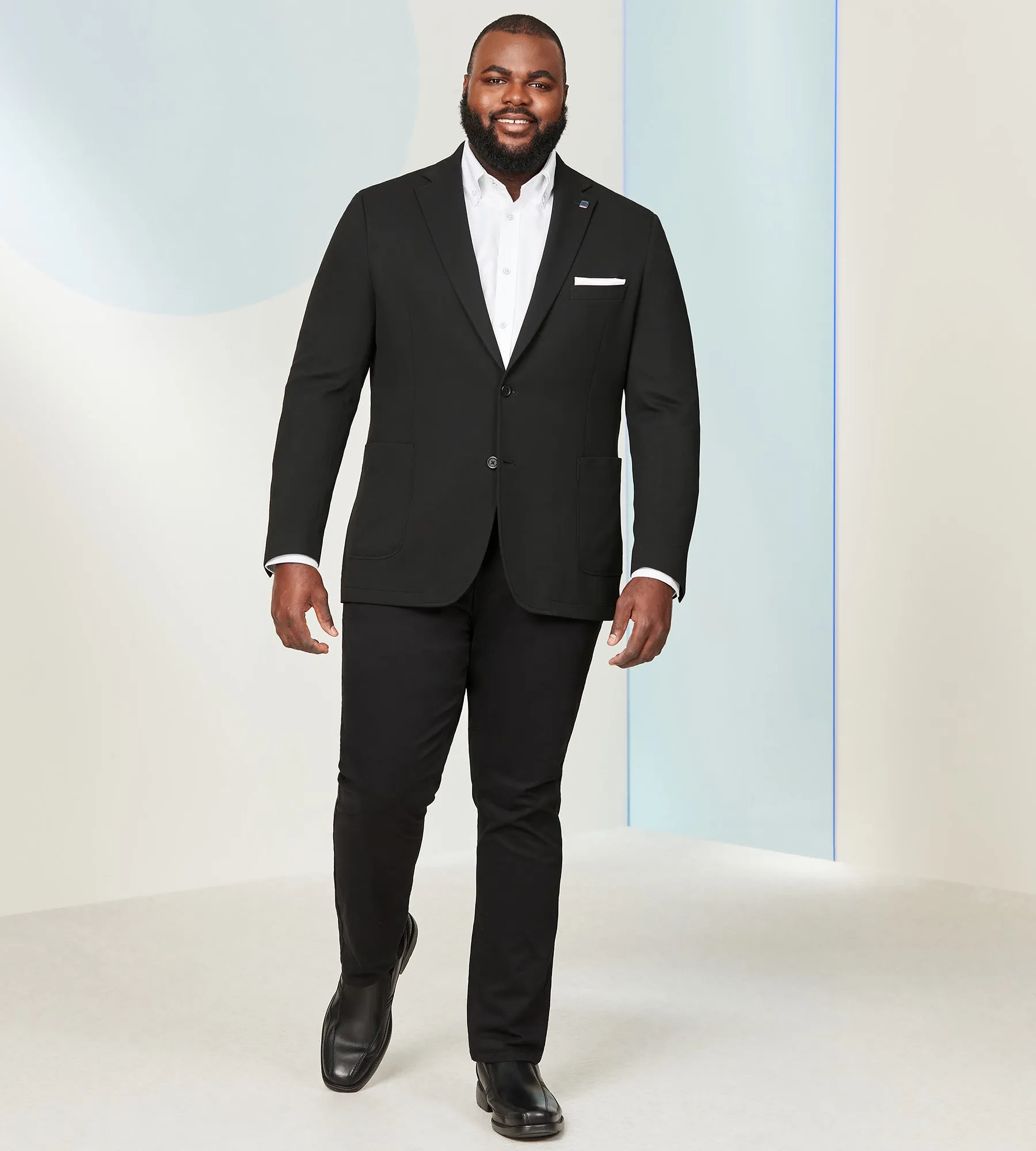 Modern Fit Solid Textured Knit Sport Jacket sold by George Richards product image thumbnail 4