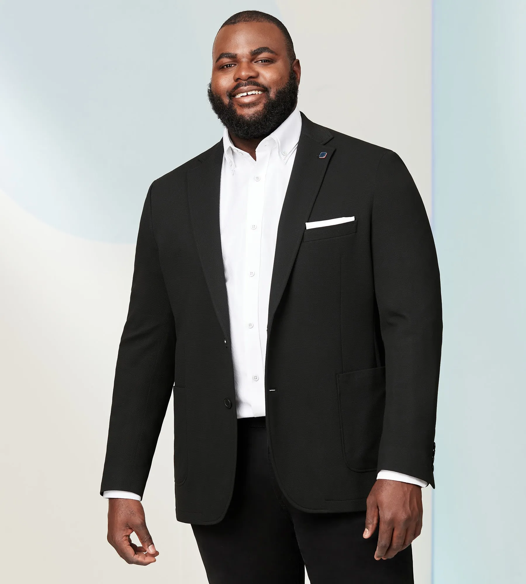 Modern Fit Solid Textured Knit Sport Jacket sold by George Richards