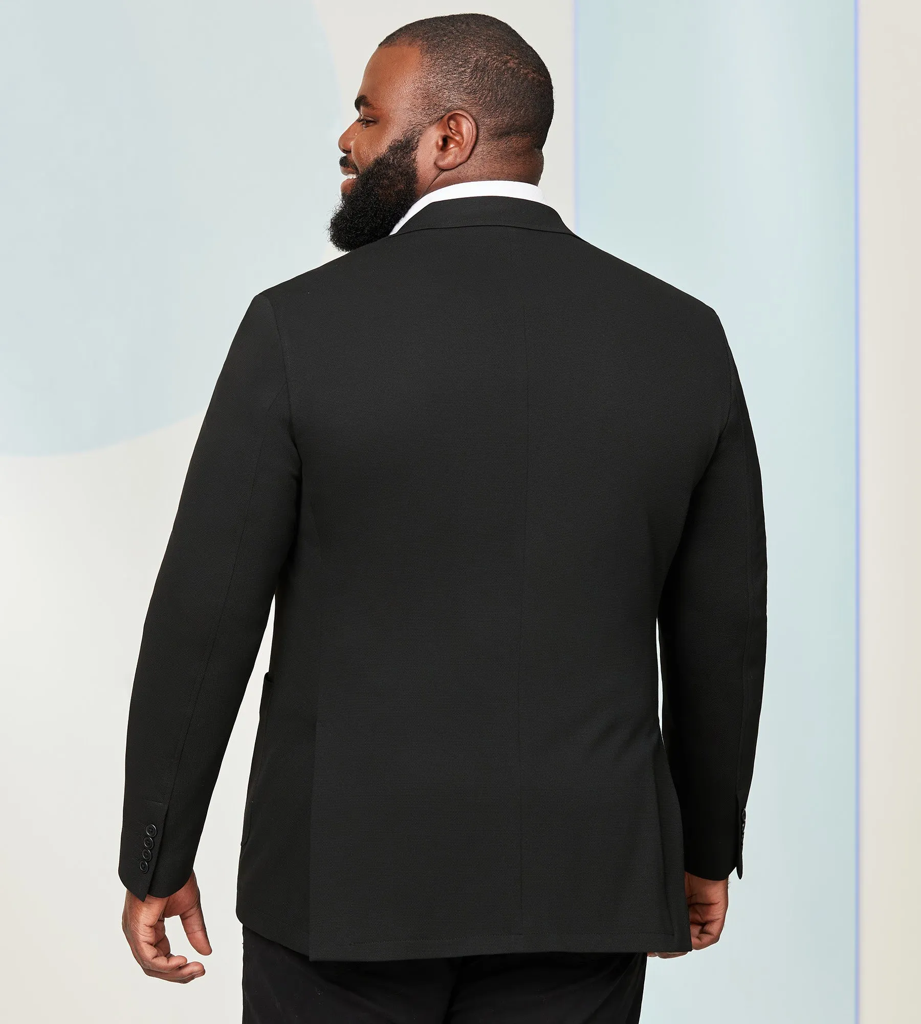 Modern Fit Solid Textured Knit Sport Jacket sold by George Richards product image thumbnail 3