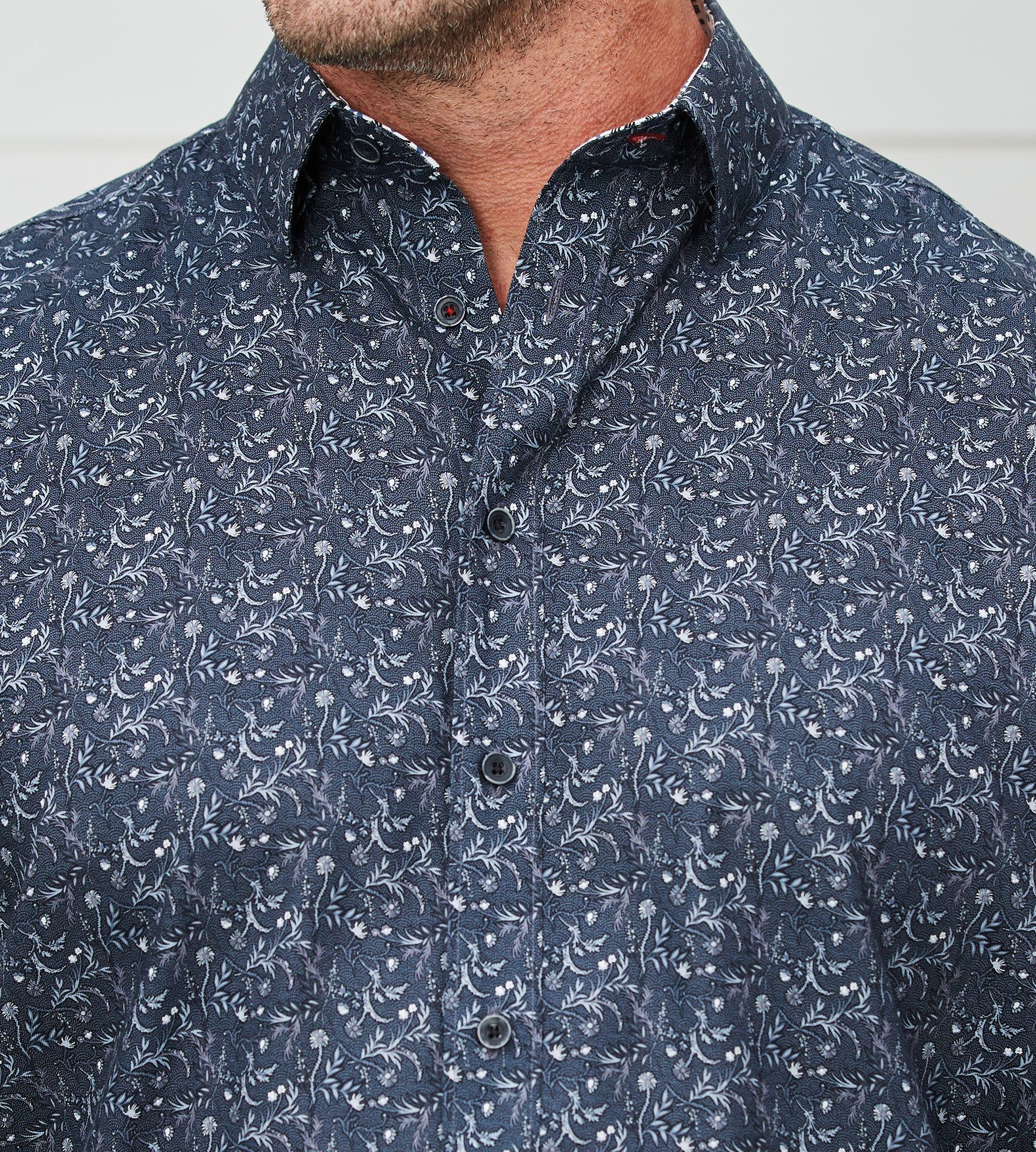 Non-Iron Floral Print Long Sleeve Sport Shirt sold by George Richards product image thumbnail 2