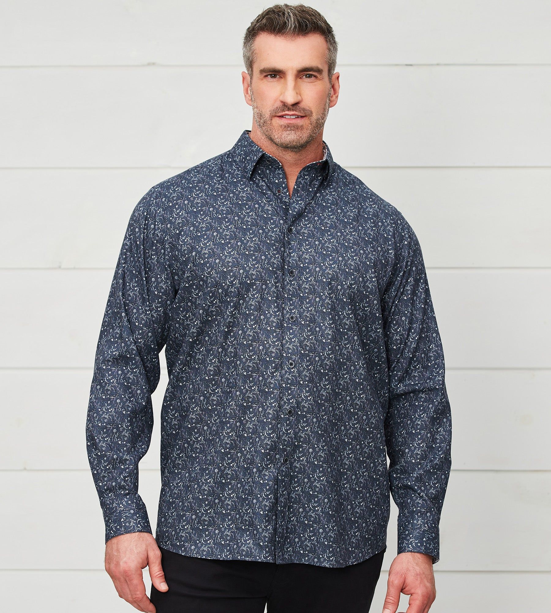 Non-Iron Floral Print Long Sleeve Sport Shirt sold by George Richards
