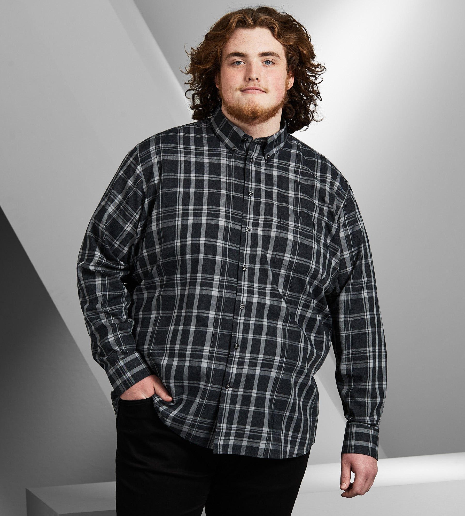 Easy Care Plaid Long Sleeve Sport Shirt sold by George Richards