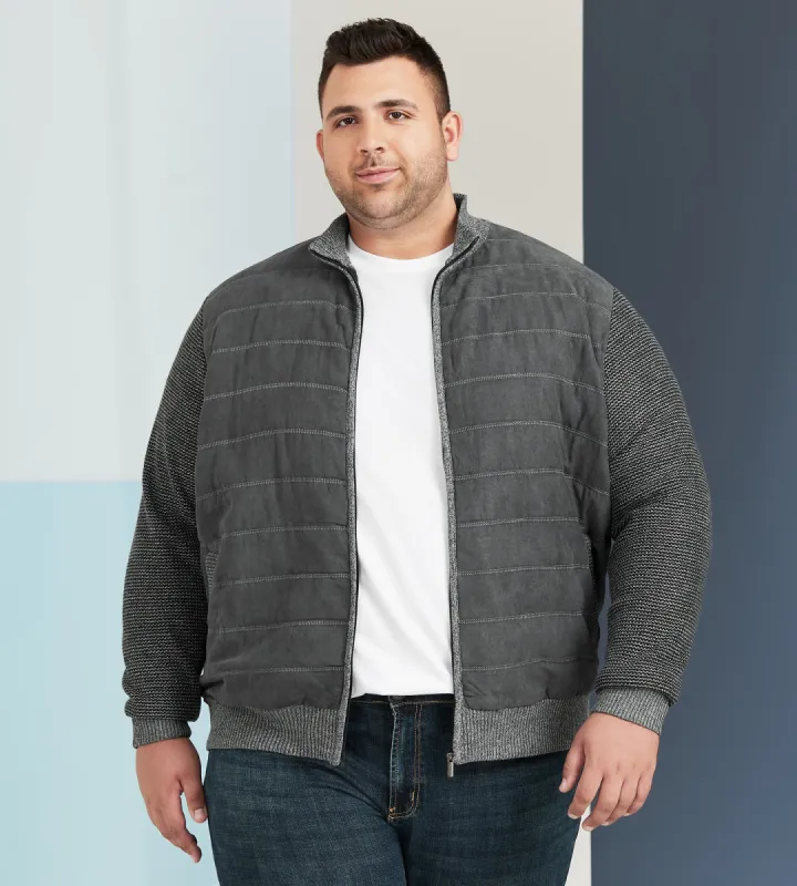 Mixed Media Fleece Lined Cardigan sold by George Richards