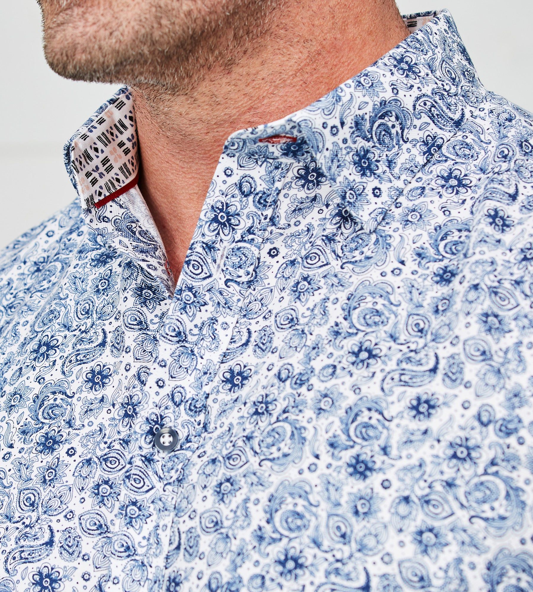 Non-Iron Geo Print Long Sleeve Sport Shirt sold by George Richards product image thumbnail 2