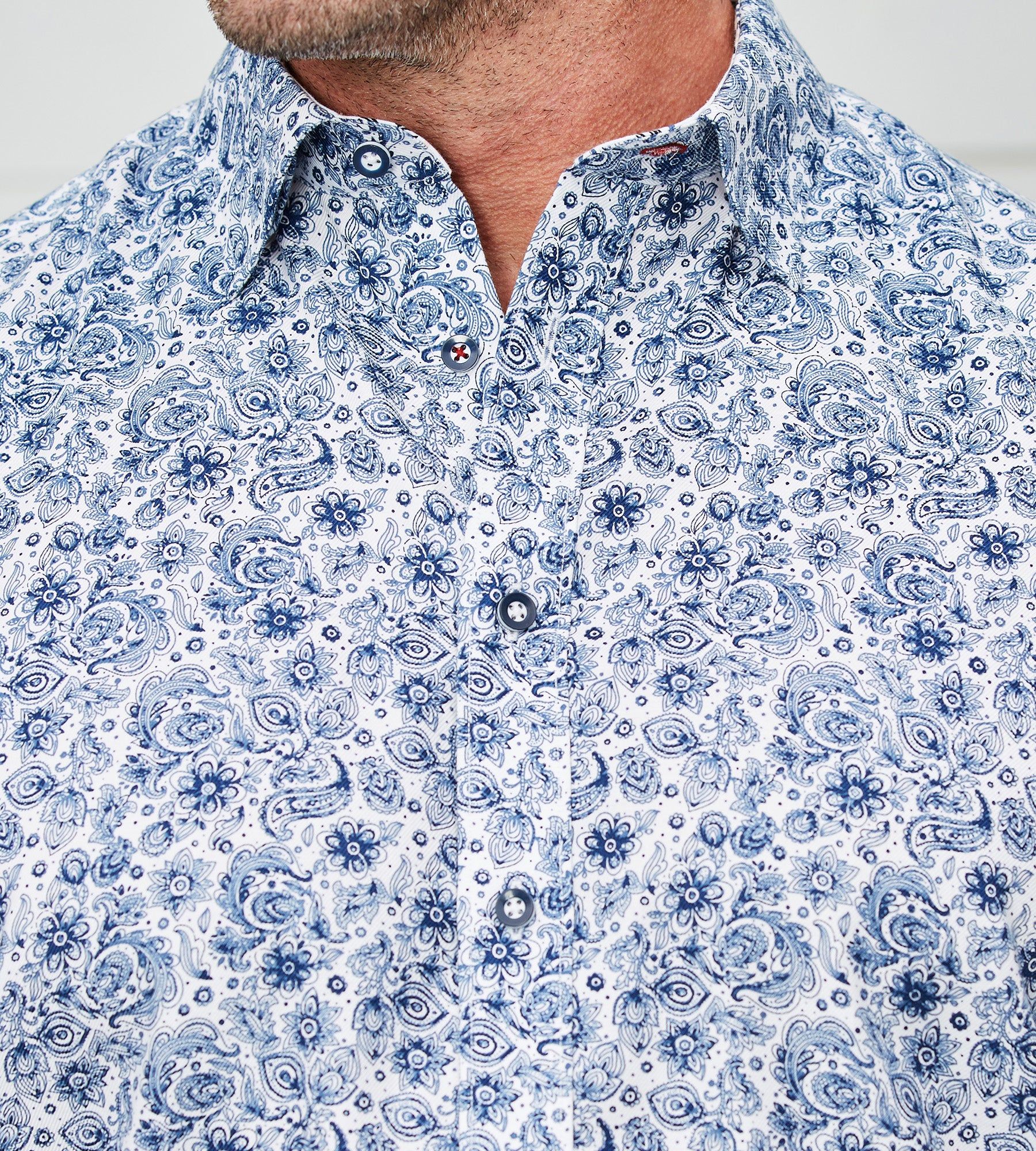 Non-Iron Geo Print Long Sleeve Sport Shirt sold by George Richards product image thumbnail 3