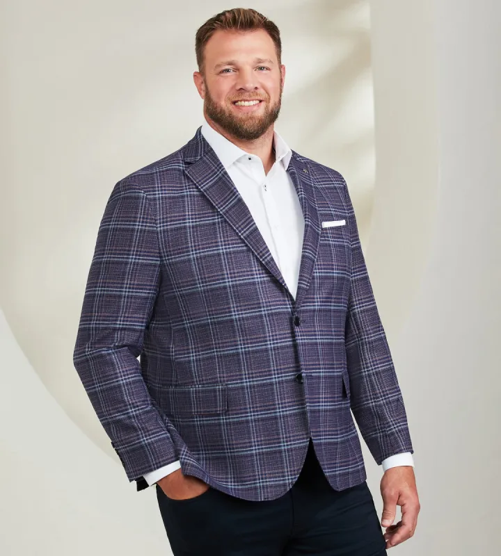 Modern Fit Plaid Woven Sport Jacket sold by George Richards