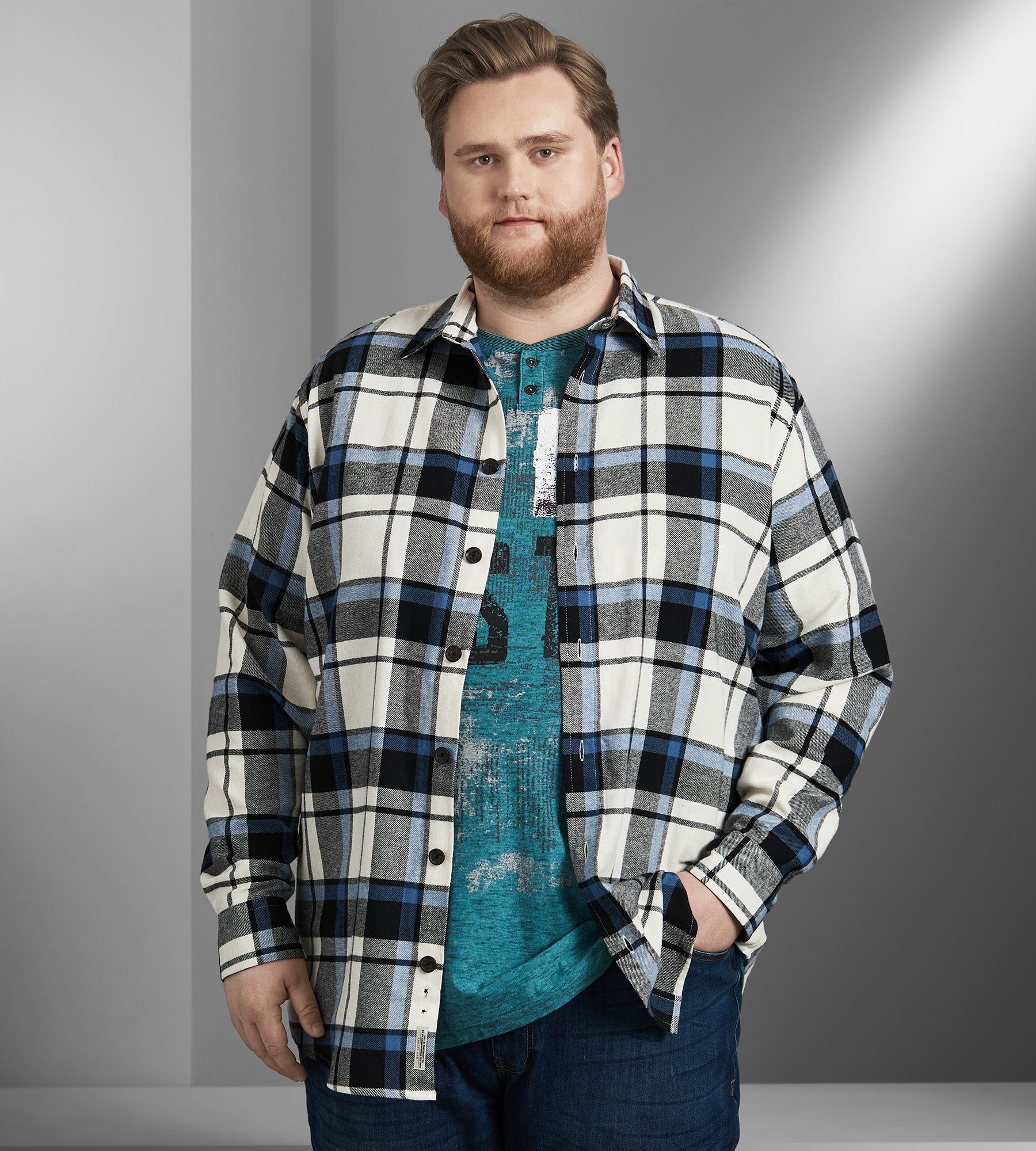 Plaid Flannel Long Sleeve Sport Shirt sold by George Richards