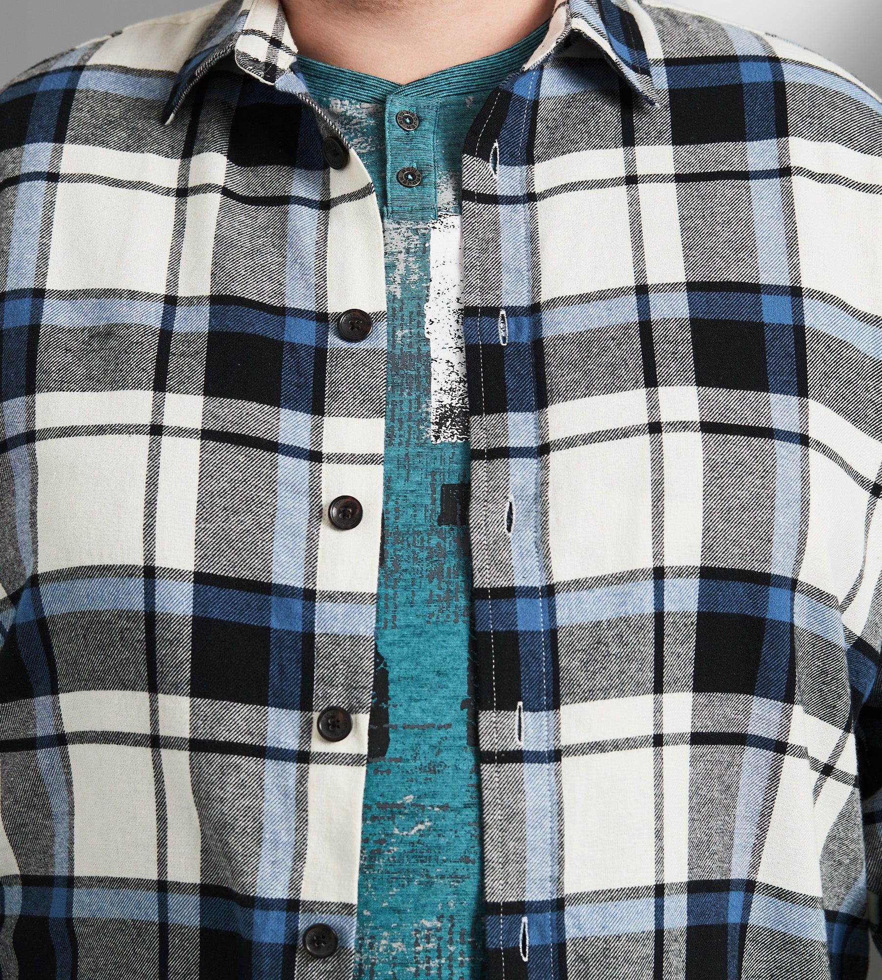 Plaid Flannel Long Sleeve Sport Shirt sold by George Richards product image thumbnail 2