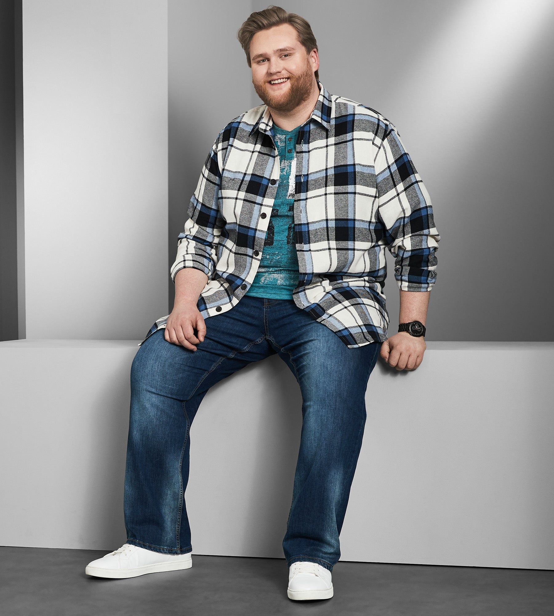 Plaid Flannel Long Sleeve Sport Shirt sold by George Richards product image thumbnail 3